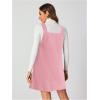 imageMilumia Women V Neck Corduroy Overall Dress 2025 Fall Mini Pinafore Jumper DressDusty Pink