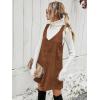 imageMilumia Women V Neck Corduroy Overall Dress 2025 Fall Mini Pinafore Jumper DressGolden Brown