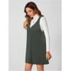 imageMilumia Women V Neck Corduroy Overall Dress 2025 Fall Mini Pinafore Jumper DressGreen