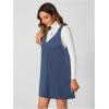 imageMilumia Women V Neck Corduroy Overall Dress 2025 Fall Mini Pinafore Jumper DressHaze Blue