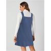 imageMilumia Women V Neck Corduroy Overall Dress 2025 Fall Mini Pinafore Jumper DressHaze Blue
