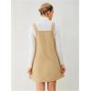 imageMilumia Women V Neck Corduroy Overall Dress 2025 Fall Mini Pinafore Jumper DressKhaki