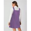 imageMilumia Women V Neck Corduroy Overall Dress 2025 Fall Mini Pinafore Jumper DressMauve Purple