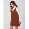 imageMilumia Women V Neck Corduroy Overall Dress 2025 Fall Mini Pinafore Jumper DressOrange