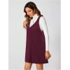 imageMilumia Women V Neck Corduroy Overall Dress 2025 Fall Mini Pinafore Jumper DressRed