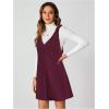 imageMilumia Women V Neck Corduroy Overall Dress 2025 Fall Mini Pinafore Jumper DressRed