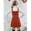 imageMilumia Women V Neck Corduroy Overall Dress 2025 Fall Mini Pinafore Jumper DressRust