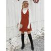 imageMilumia Women V Neck Corduroy Overall Dress 2025 Fall Mini Pinafore Jumper DressRust