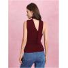 imageMilumia Women Y2K Going Out Club Rave Halter Scarf Top Shirt Ruched Sleeveless Off One Shouler Tank TopDark Red