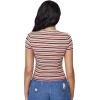 imageMilumia Womens Casual Multi Striped Ribbed Short Sleeve Solid Tee Knit TopMulticolor Black and Yellow