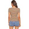 imageMilumia Womens Casual Multi Striped Ribbed Short Sleeve Solid Tee Knit TopMulticolor Green and Yellow