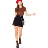 imageMilumia Womens Casual Multi Striped Ribbed Short Sleeve Solid Tee Knit TopRusty Brown Multicolored
