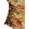 imageMilumia Womens Cheetah Print Tube Tops Y2k Strapless Mesh Bandeau Top with Scarf Going Out Club RaveYellow and Brown