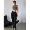 imageMilumia Womens Cut Out Tank Top Sexy Fitted Crop Tops Rave Club Going OutGrey