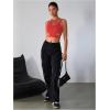 imageMilumia Womens Cut Out Tank Top Sexy Fitted Crop Tops Rave Club Going OutRed