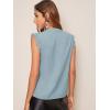 imageMilumia Womens Elegant Notch V Neck Sleeveless Blouse Guipure Lace Work Office TopDusty Blue