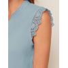 imageMilumia Womens Elegant Notch V Neck Sleeveless Blouse Guipure Lace Work Office TopDusty Blue
