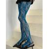 imageMilumia Womens Floral Lace Tights Patterned Fishnet Pantyhose Sexy Vintage StockingsBlue