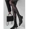 imageMilumia Womens Floral Lace Tights Patterned Fishnet Pantyhose Sexy Vintage StockingsDeep Black