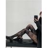 imageMilumia Womens Floral Lace Tights Patterned Fishnet Pantyhose Sexy Vintage StockingsDeep Black