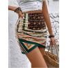 imageMilumia Womens Floral Paisley Ruched Tulip Hem Wrap High Waist Mini SkirtGreen Yellow