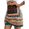 imageMilumia Womens Floral Paisley Ruched Tulip Hem Wrap High Waist Mini SkirtMulticolor