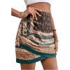 imageMilumia Womens Floral Paisley Ruched Tulip Hem Wrap High Waist Mini SkirtMulticolor