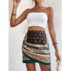 imageMilumia Womens Floral Paisley Ruched Tulip Hem Wrap High Waist Mini SkirtMulticolor