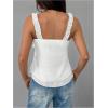 imageMilumia Womens Frill Lace Trim Tie Front Crop Cami Top Y2K Layered Ruffle Hem CamisolesWhite