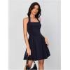 imageMilumia Womens Halter Mini Dress Backless A Line Flare Party Club Short DressesDark Blue
