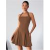 imageMilumia Womens Halter Mini Dress Backless A Line Flare Party Club Short DressesMocha Brown