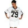 imageMilumia Womens Number Striped Print V Neck Half Sleeve Oversized Jersey TShirtBlack