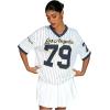 imageMilumia Womens Number Striped Print V Neck Half Sleeve Oversized Jersey TShirtWhite Dark Blue