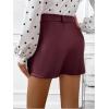 imageMilumia Womens PU Leather High Waisted Pleated Wide Leg Dressy Shorts with PocketBurgundy