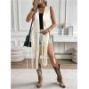 imageMilumia Womens Sleeveless Fringe Vest Faux Suede Western Cardigan JacketApricot
