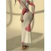 imageMilumia Womens Tie Dye Mesh Bodycon Dresses Floral Long Sleeve Maxi Dresses Cocktail PartyWhite and Pink