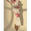 imageMilumia Womens Tie Dye Mesh Bodycon Dresses Floral Long Sleeve Maxi Dresses Cocktail PartyWhite and Pink
