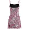 imageMilumia Womens Vintage 90s Mini Dress Spaghetti Strap Boho Mesh Short DressesLight Pink