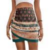 imageMilumia Womens Floral Paisley Ruched Tulip Hem Wrap High Waist Mini SkirtMulticolor