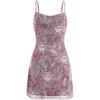 imageMilumia Womens Vintage 90s Mini Dress Spaghetti Strap Boho Mesh Short DressesLight Pink
