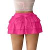 imageMilumia Womens Y2K Bow Kont Elastic Waist Layered Ruffle Hem Mini SkirtsHot Pink