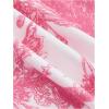 imageMilumia Womens Floral Print Strapless Tube Top Ruched Drawstring Asymmetrical Tank TopsHot Pink