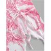 imageMilumia Womens Floral Print Strapless Tube Top Ruched Drawstring Asymmetrical Tank TopsHot Pink