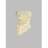 imageMilumia Womens Floral Print Strapless Tube Top Ruched Drawstring Asymmetrical Tank TopsMulti Yellow
