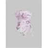 imageMilumia Womens Floral Print Strapless Tube Top Ruched Drawstring Asymmetrical Tank TopsViolet Purple
