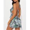 imageMilumia Womens Floral Ruffle Trim Bodycon Mini Dress Tie Backless Halter Short DressesMint Blue