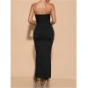 imageMilumia Womens Metal Cut Out Strapless Tube Top Dress Bodycon Maxi Dresses Party CocktailBlack