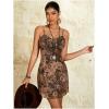 imageMilumia Womens Paisley Print Cami Short Dress Boho Mesh Mini Sun DressesBrown