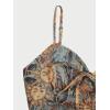 imageMilumia Womens Paisley Print Cami Short Dress Boho Mesh Mini Sun DressesBrown and Yellow