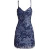 imageMilumia Womens Paisley Print Cami Short Dress Boho Mesh Mini Sun DressesBlue